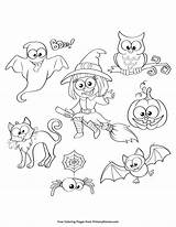 Coloring Pages Halloween Characters Printable Decorations Primarygames Color Ebook Leaves sketch template