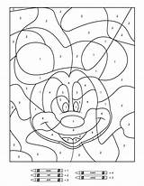Disney Number Color Coloring Pages Kids Sheets Printables sketch template