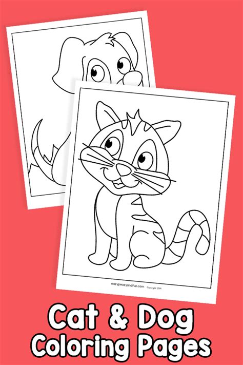 cat  dog coloring pages easy peasy  fun membership