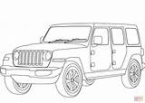 Coloring Jeep Pages Wrangler Drawing Printable Games sketch template