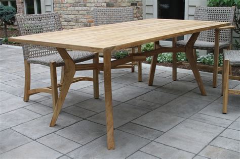 nautical teak hardwood outdoor rectangle dining table