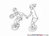Coloring Unicycle Sheets Unicycles Pages Template sketch template