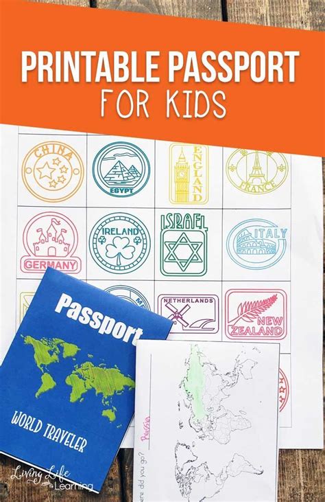 printable passport template  preschoolers  printable
