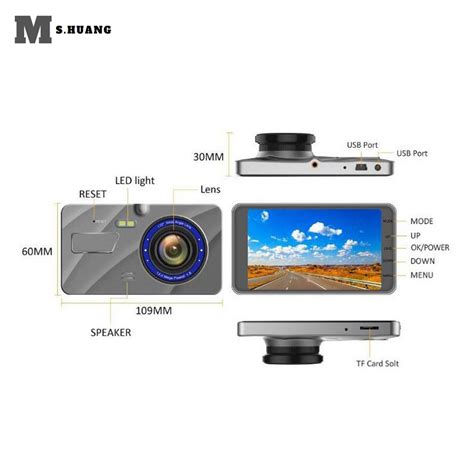 dash cam  lens car dvr camera full hd p  touch ips front night vision video recorder