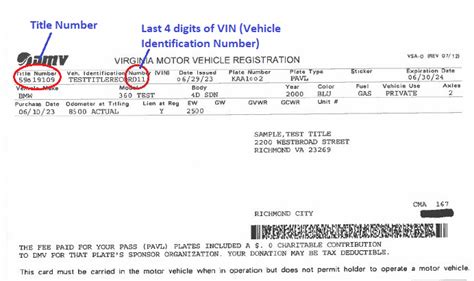 sample registration card virginia department  motor vehicles