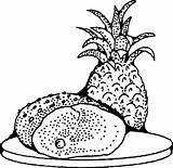 Coloring Pages Ham Pineapple Clipart Printable Clip Radio Drawing Illusion Optical Dinner Vector Kids Food Popular Onlinelabels Library Webstockreview Domainvector sketch template