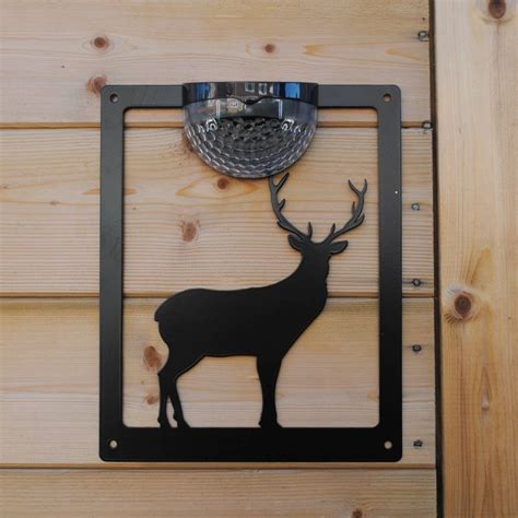 standing stag solar light wall plaque florys