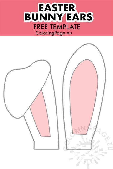 white easter bunny ears cut  coloring page