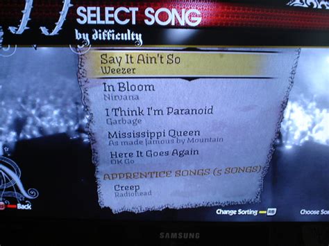 rock band songs  starting lineup wired