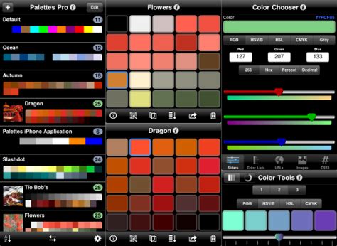 palettes screenshots
