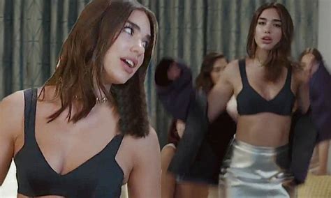 dua lipa shows sports bra in new rules music video daily mail online