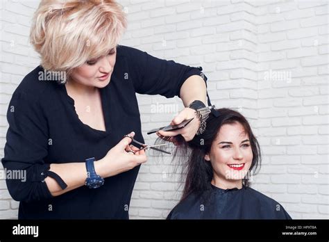 hairdresser beauty salon portrait  professional hairdresser stock