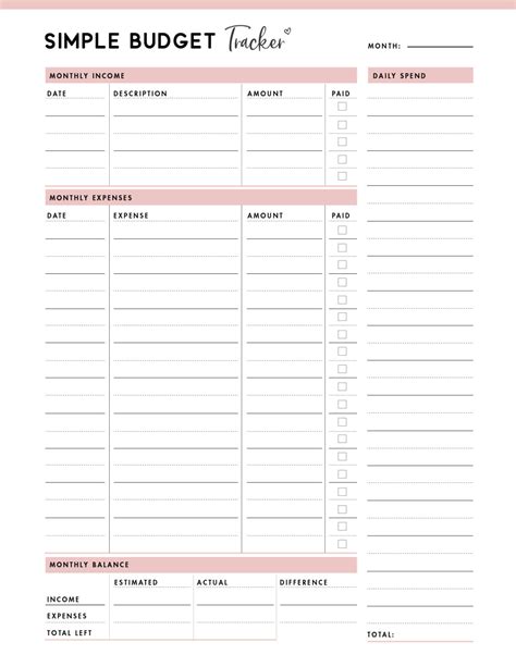 budget template   manage  money
