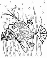 Coloring Fish Angler Print Topcoloringpages sketch template