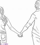 Boy Girl Drawing Holding Hands Coloring Sketch People Cartoon Drawings Pages Easy Simple Draw Hand Anime Getdrawings Lovers Couple Paintingvalley sketch template