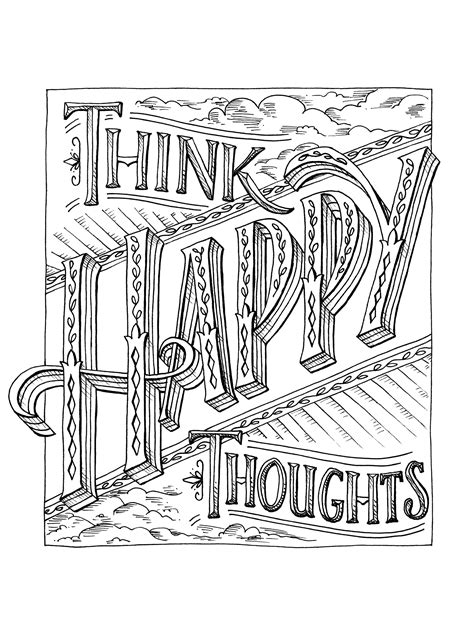 happy thoughts coloring page emiejames