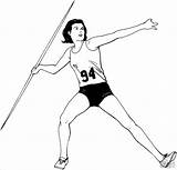 Javelin Throw Coloring Pages Drawing Woman Athletics Hammer Printable Simple Color Coloringbay Gif Sports Skip Main sketch template