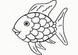 Fish Rainbow Coloring Printable Template Kids Colouring Pages Drawing Visit sketch template