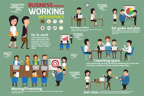 job search strategy flat infographic banner stock vector illustration