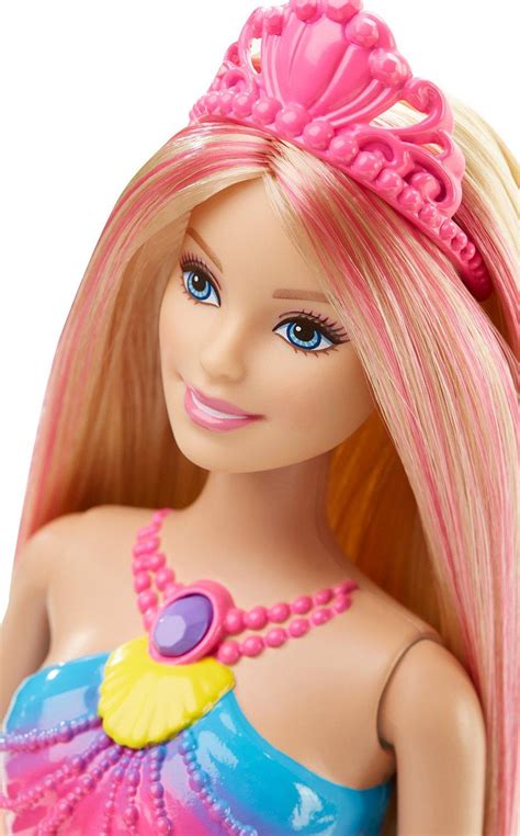 amazoncom barbie dreamtopia rainbow lights mermaid doll blonde toys