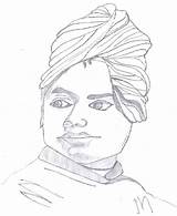 Swami Vivekananda sketch template