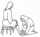 Jesus Feet Wash Coloring Washing Disciples Washed Pages Clipart Being sketch template