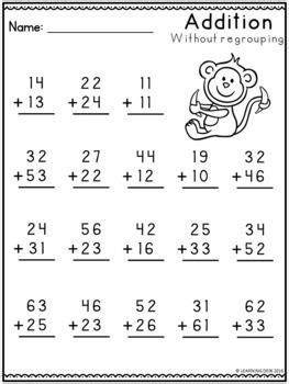 digit addition  regrouping worksheets distance learning