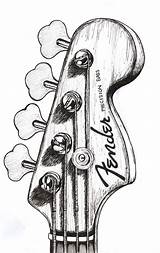 Guitar Drawing Drawings Bass Sketches Music Pencil Cool Sketch Choose Board Tattoo sketch template