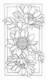 Coloring Girasoles Tela Large Para Dibujos Pintar Applique Sunflowers Pre Bordar Flores Sunflower Pages Stitched Blocks 14s Flower Printable Glass sketch template
