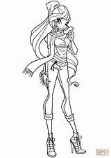 Coloring Winx Bloom Pages Printable Drawing sketch template