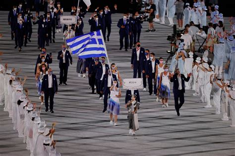 greece leads athletes parade  opening ceremony  tokyo summer olympics