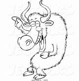 Cartoon Yak Laughing Vector Coloring Outline Leishman Ron sketch template