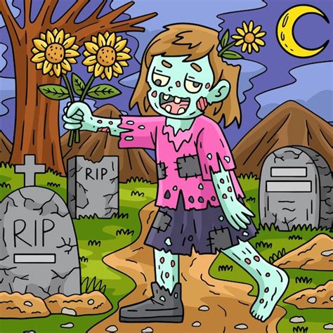 Cet Extrait De Dessin Animé Montre Une Illustration De Zombie Girl