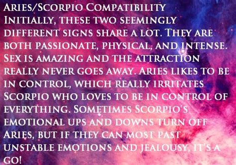 aries scorpio compatibility zodiology pinterest