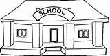 School Building Sekolah Coloring sketch template