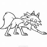 Lycanroc Dusk Xcolorings Silvally Lineart Midday sketch template