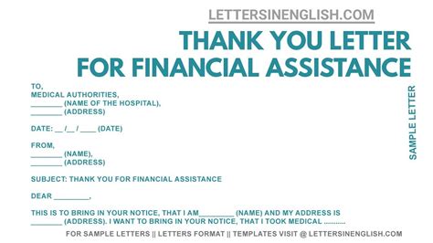 letter  financial assistance  medical bills sample