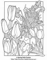 Coloring Spring Pages Garden Dover Flowers Nature Colouring Book Printable Season Print Para Flower Publications Adult Adults Color Welcome Colorear sketch template