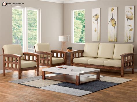 zadar wooden  seater sofa set brown decornation