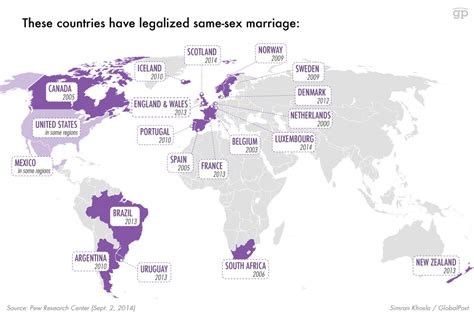 same sex marriage around the world visual ly