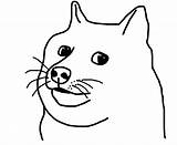 Doge Outline sketch template