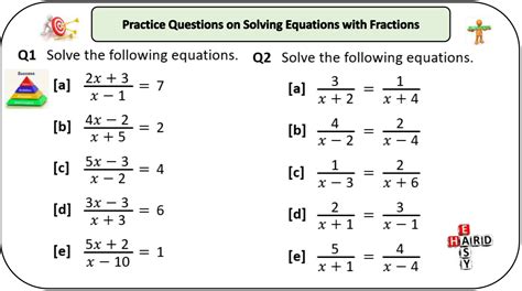 solving equations  fractions teaching resources