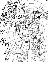 Coloring Pages Skull Dead Girl Sugar Skulls Printable Scary Detailed Girls Skeleton Pdf Print Color Etsy Digital Fairy Adult Getcolorings sketch template