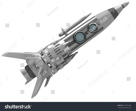 space rocket isolated  white background stock photo