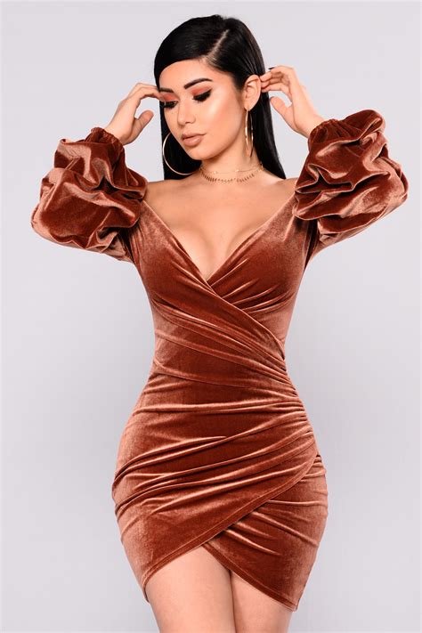 Blair Velvet Dress Rust Rust Dress Fashion Nova Dress
