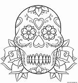 Skull Roses Coloring Sugar Pages Calavera Drawing Rose Printable Simple Getdrawings Print Templates Color Book Outline Paper Public sketch template
