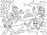 Neige Enfants Jouent Bataille Snowball Invierno Fight Hiver Jugando Nieve Ausmalbilder Verbos Imagenes Kinder Bolas Schnee Raskrasil sketch template