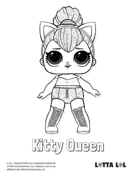 lol surprise kitty queen coloring pages