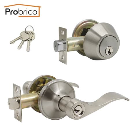 probrico exterior locksets door lock handle set zinc alloy gate door hardware  deadbolt home