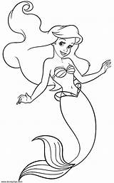 Coloring Pages Disney Ariel Mermaid Princess Little Printable Book Colouring Print Cartoon sketch template